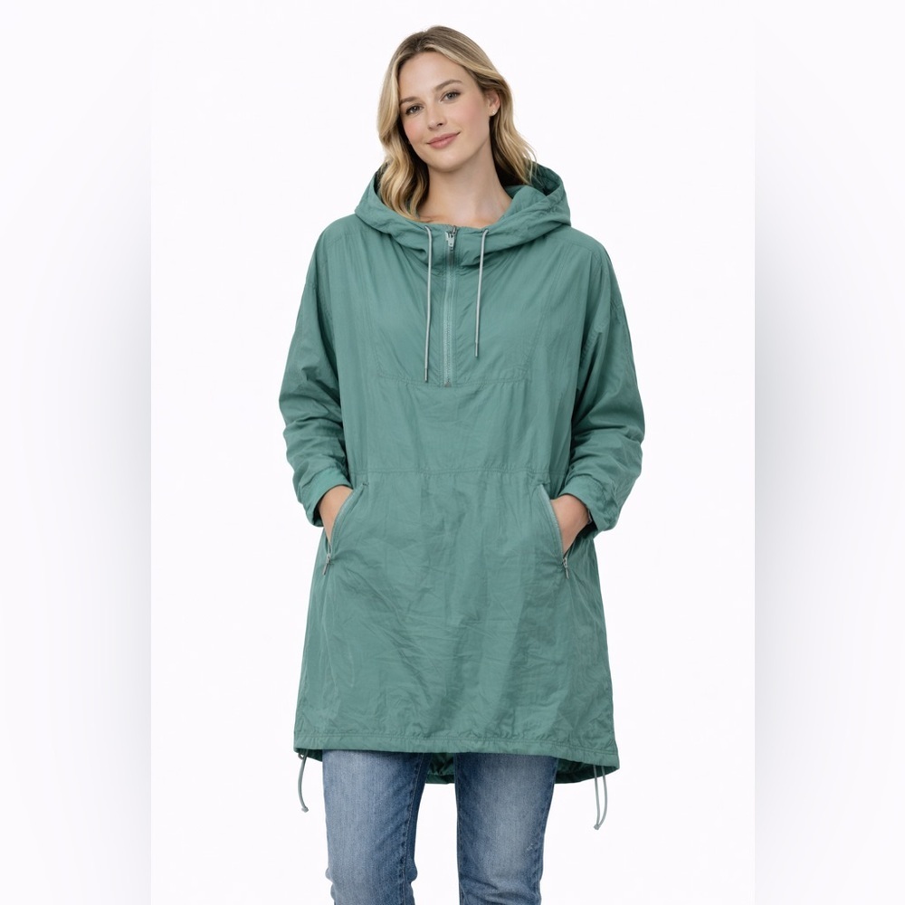 Free People Movement Teal Hooded Cover-Up Lightweight Anorak Jacket - Small
